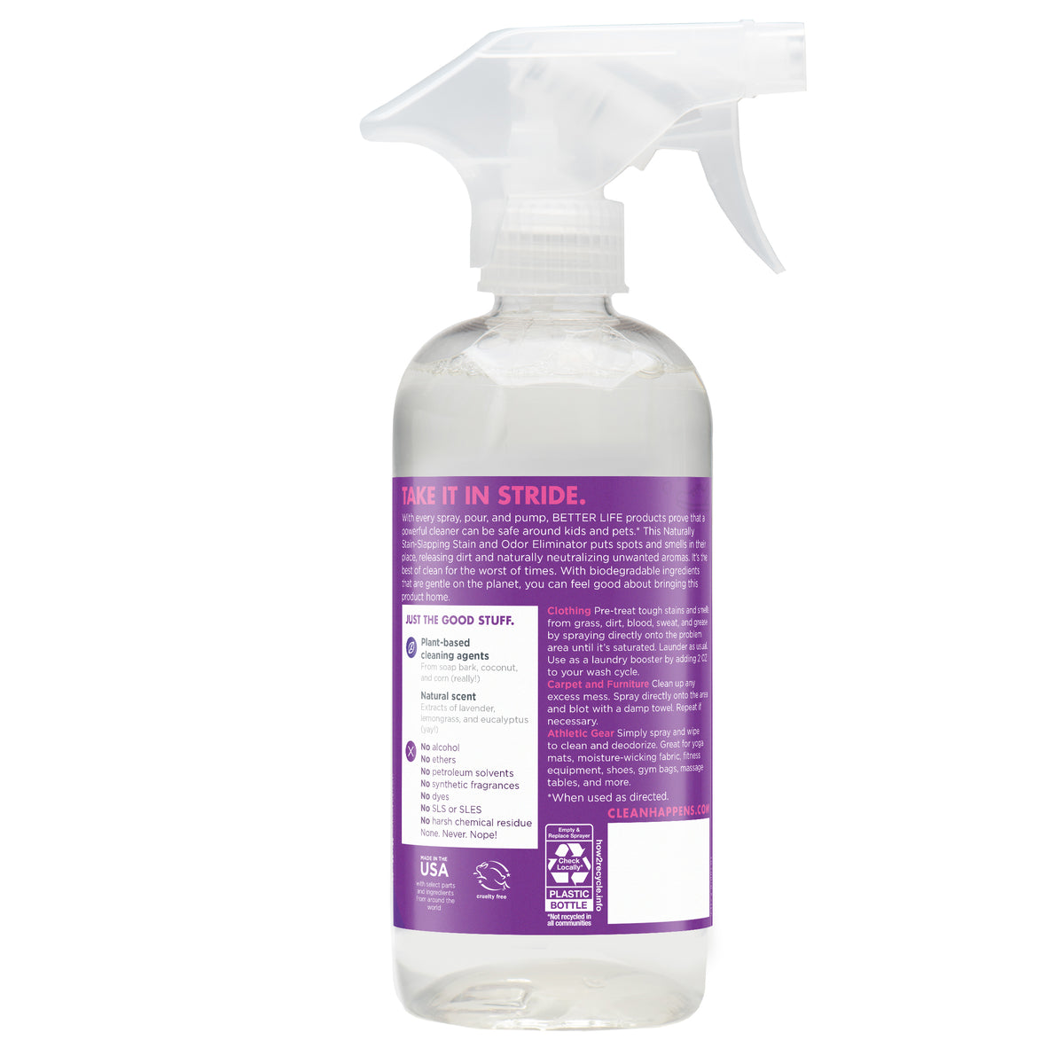 Better Life Stain and Odor Eliminator - Back