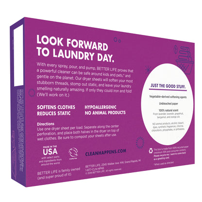 Better Life Dryer Sheets - Back