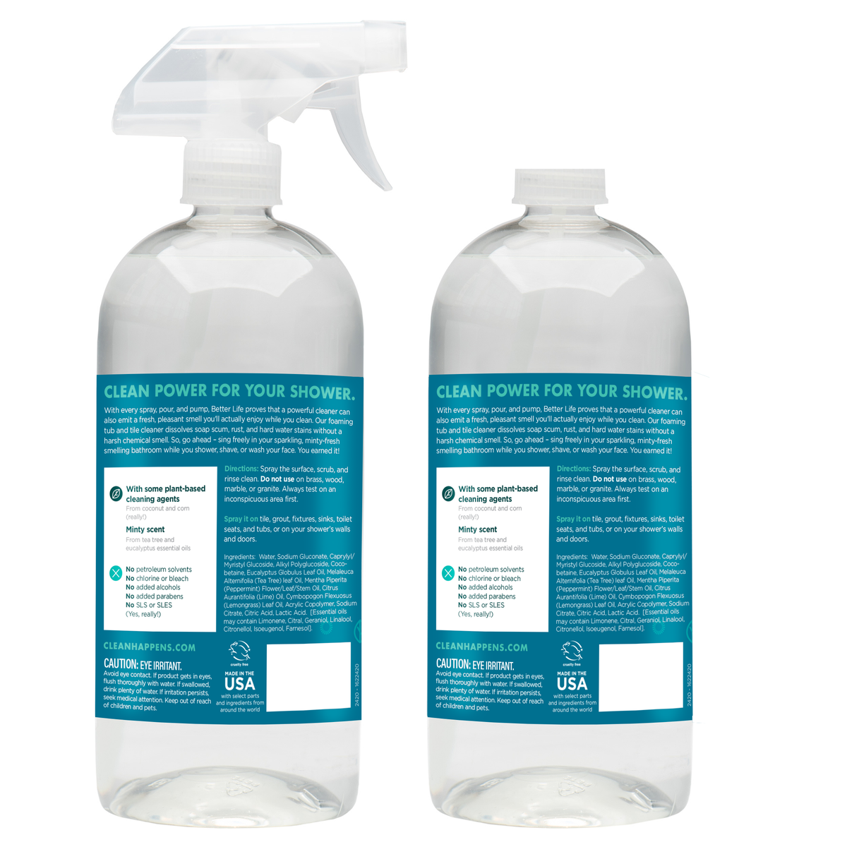2 bottles of Tub and tile cleaners - back
